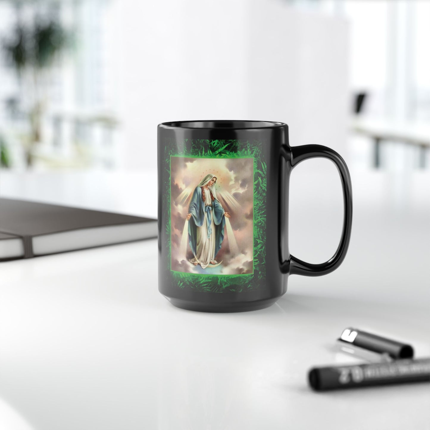 Black Coffee Mug - Tropical Our Lady of Grace
