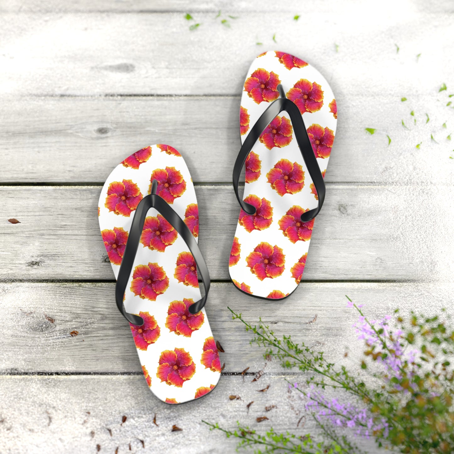 Flip Flops - Sunset Hibiscus
