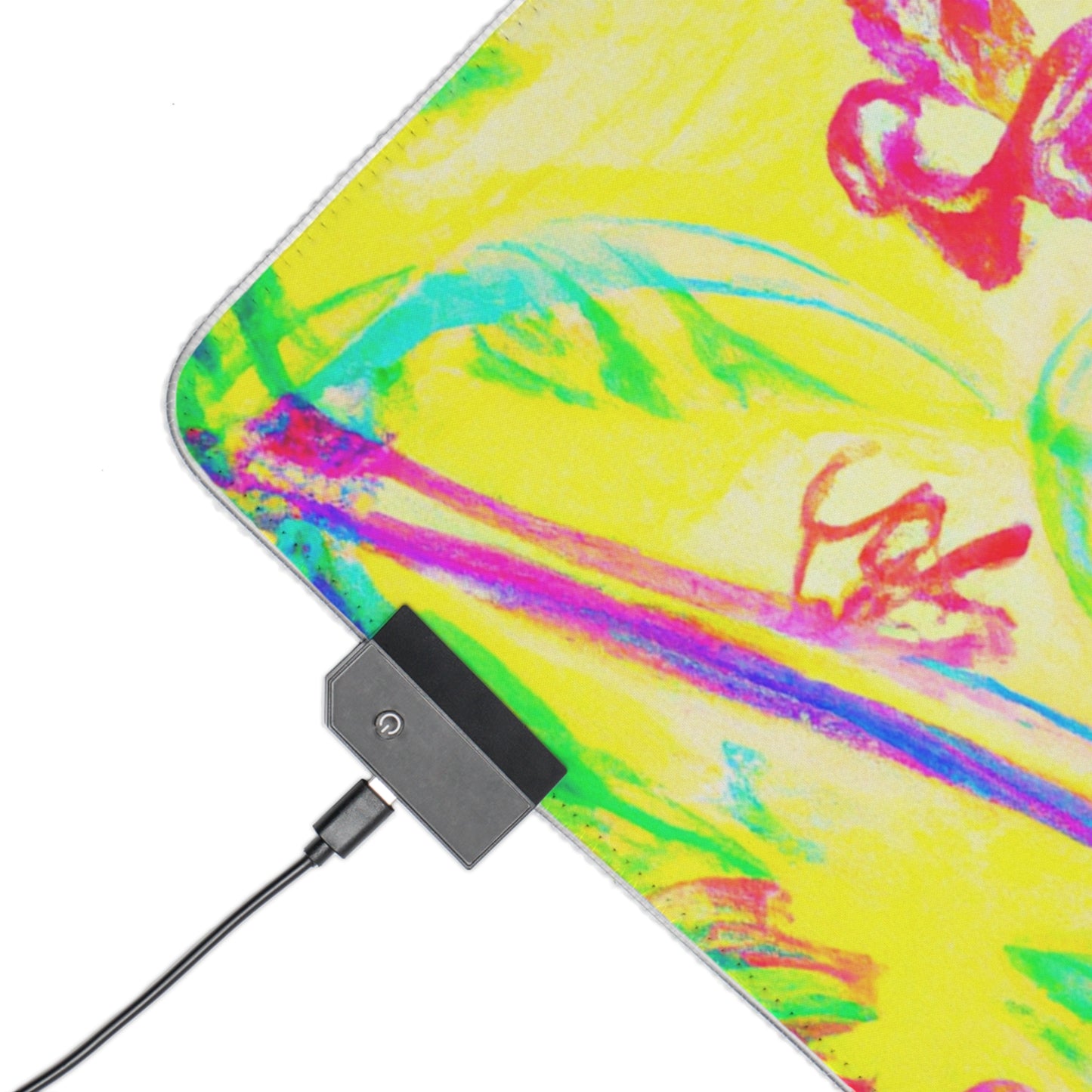 LED Gaming Mouse Pad With Vibrant RGB Lighting, 4 Sizes / Tropical Doodles, Yellow