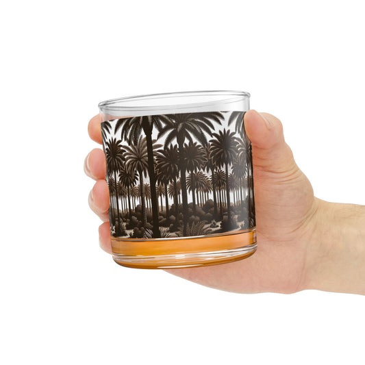Rocks Glass, 10oz - Woodcut Palms