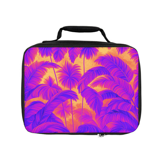 Palm Serenity/Heatwave Lunch Bag - Eco-Friendly Insulated Tote, Adult and Child Lunchbox / Perfect for Picnics, Beach Outings