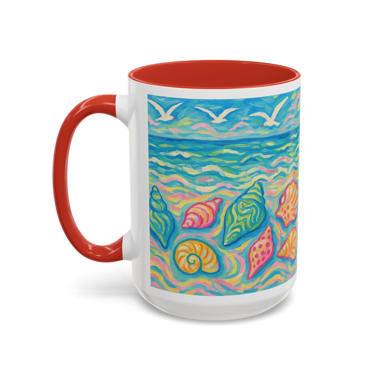 Accent Coffee Mug (11, 15oz), 8 Colors - Glow Seashells