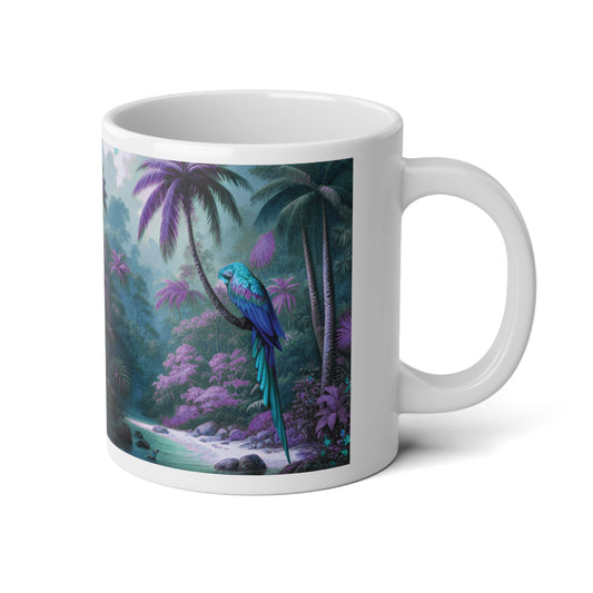 Jumbo Mug, 20oz, Sleeping Beauty Parrot Purple | Tropical Coffee Cup