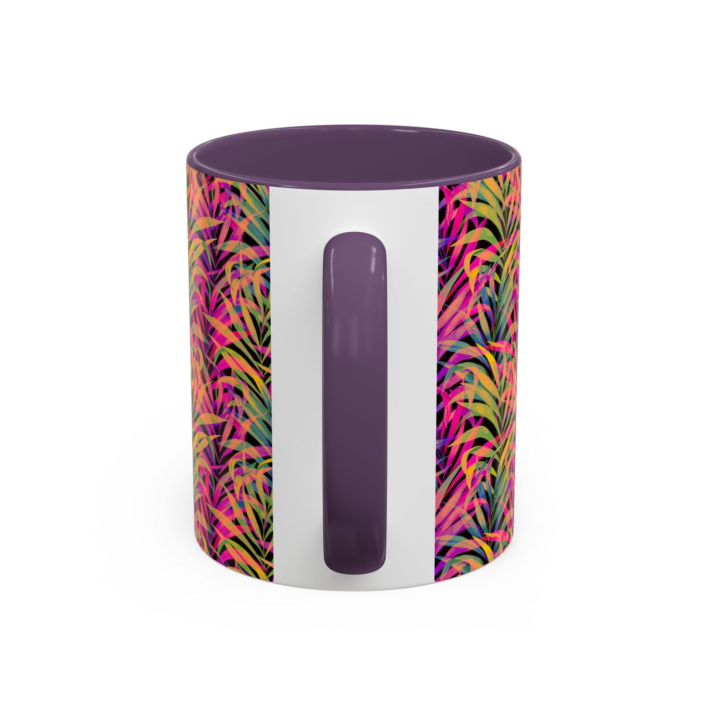 Accent Coffee Mug (11, 15oz), Rainbow Fronds / Various Colors