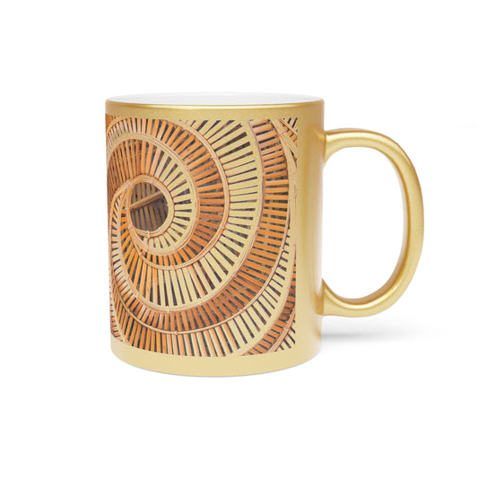 Tropical Metallic Mug, Gold or Silver - Natural Bamboo Spiral