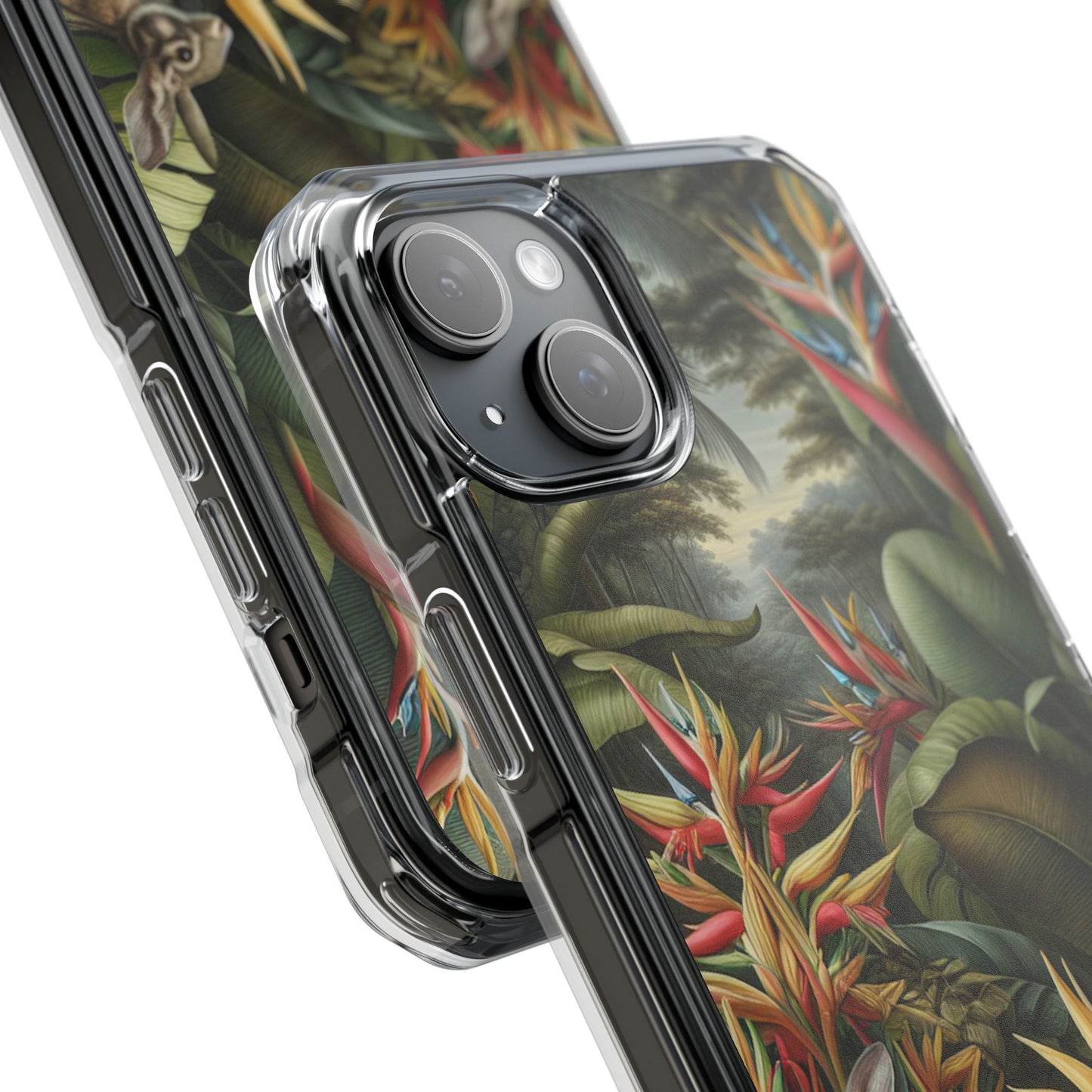 Rainforest Rabbit Outing Magnetic Clear Phone Case, Many Models