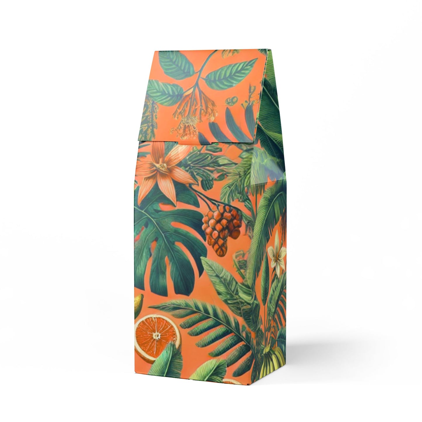 Cocoa Palms Blend™ (Medium-Dark Roast) Specialty Grade Craft Coffee / Palms and More Tropical Fruit, Orange