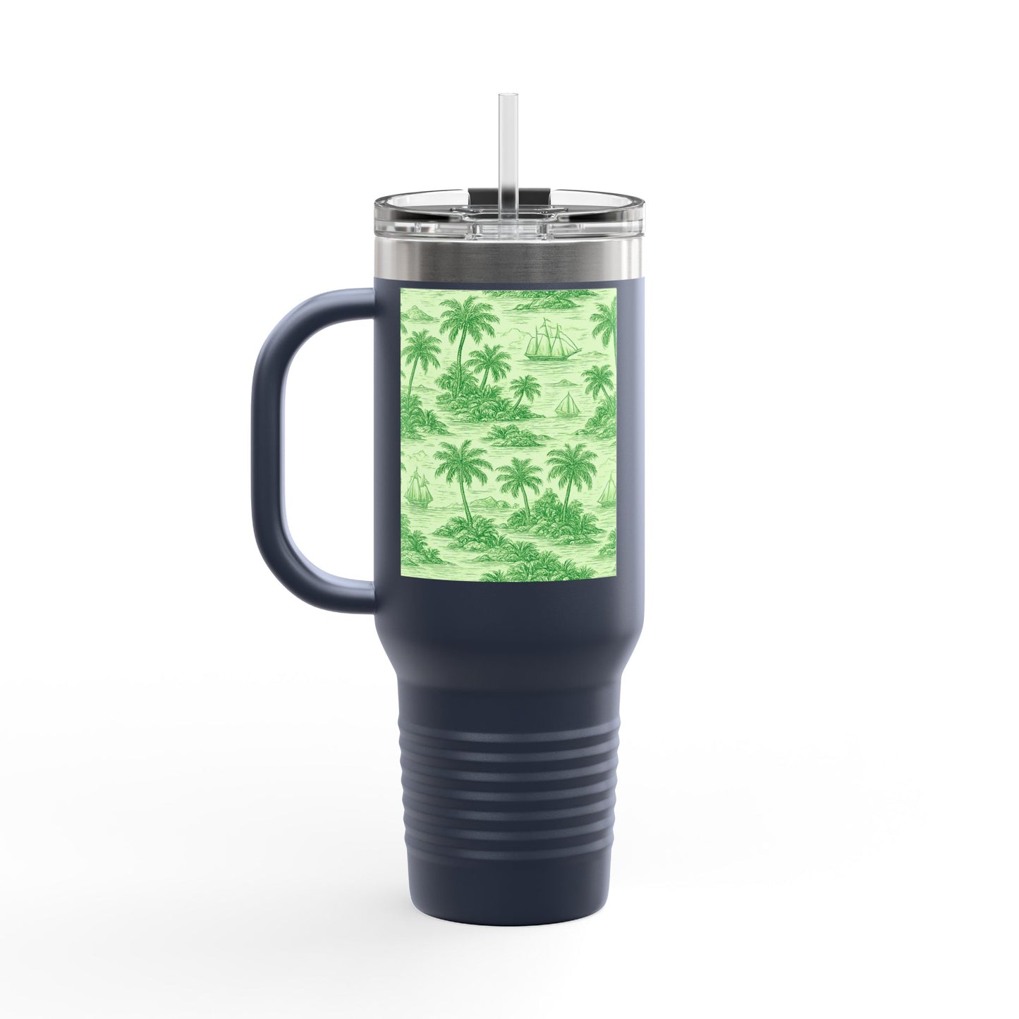 Insulated Travel Mug, 40oz / Faraway Toile/Green - Perfect for Outdoor Adventures