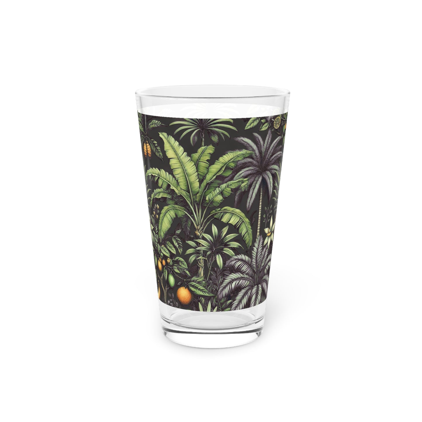 Pint Glass, 16oz - Tropical Fruit, Black