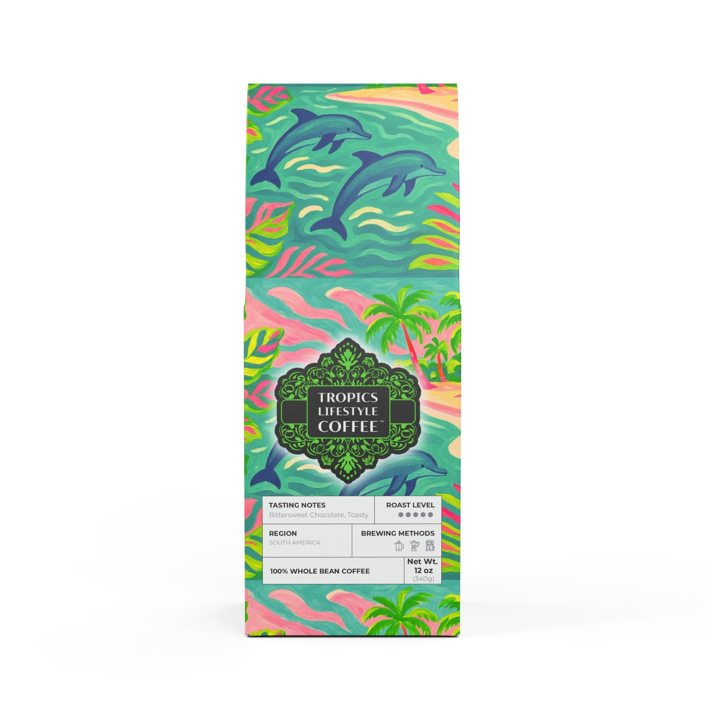 Black Coral Blend™ (Dark French Roast) Specialty Grade Craft Coffee / Jumping Dolphins
