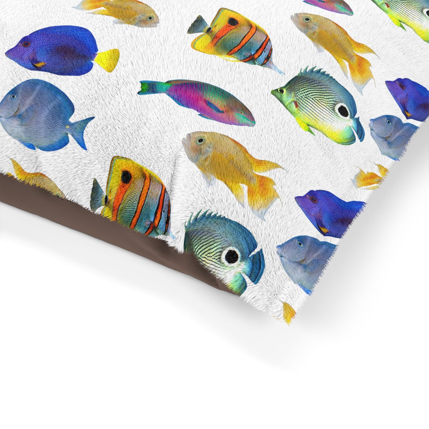 Pet Bed - Cozy and Fun Dog or Cat Bed for Beach Lovers / School of Fish