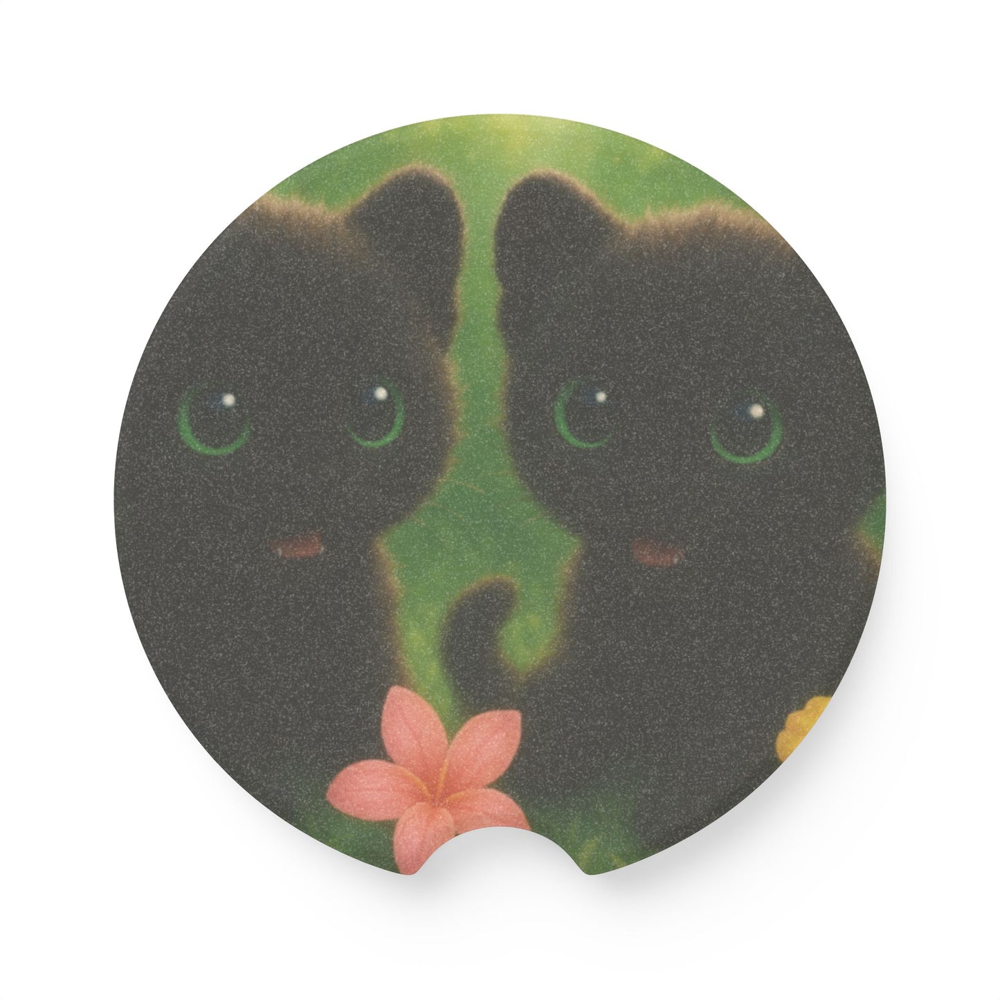 Soapstone Car Coaster - Baby Black Panthers
