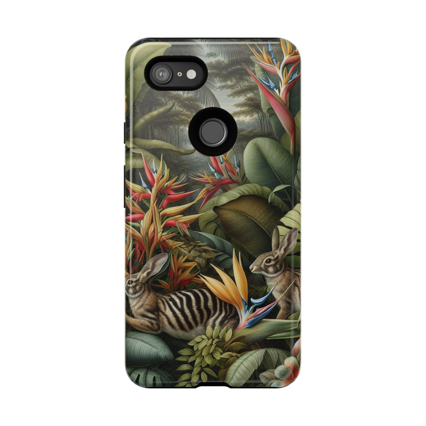 Rainforest Rabbit Outing Phone Case - Tough Cases with Summer Vibe