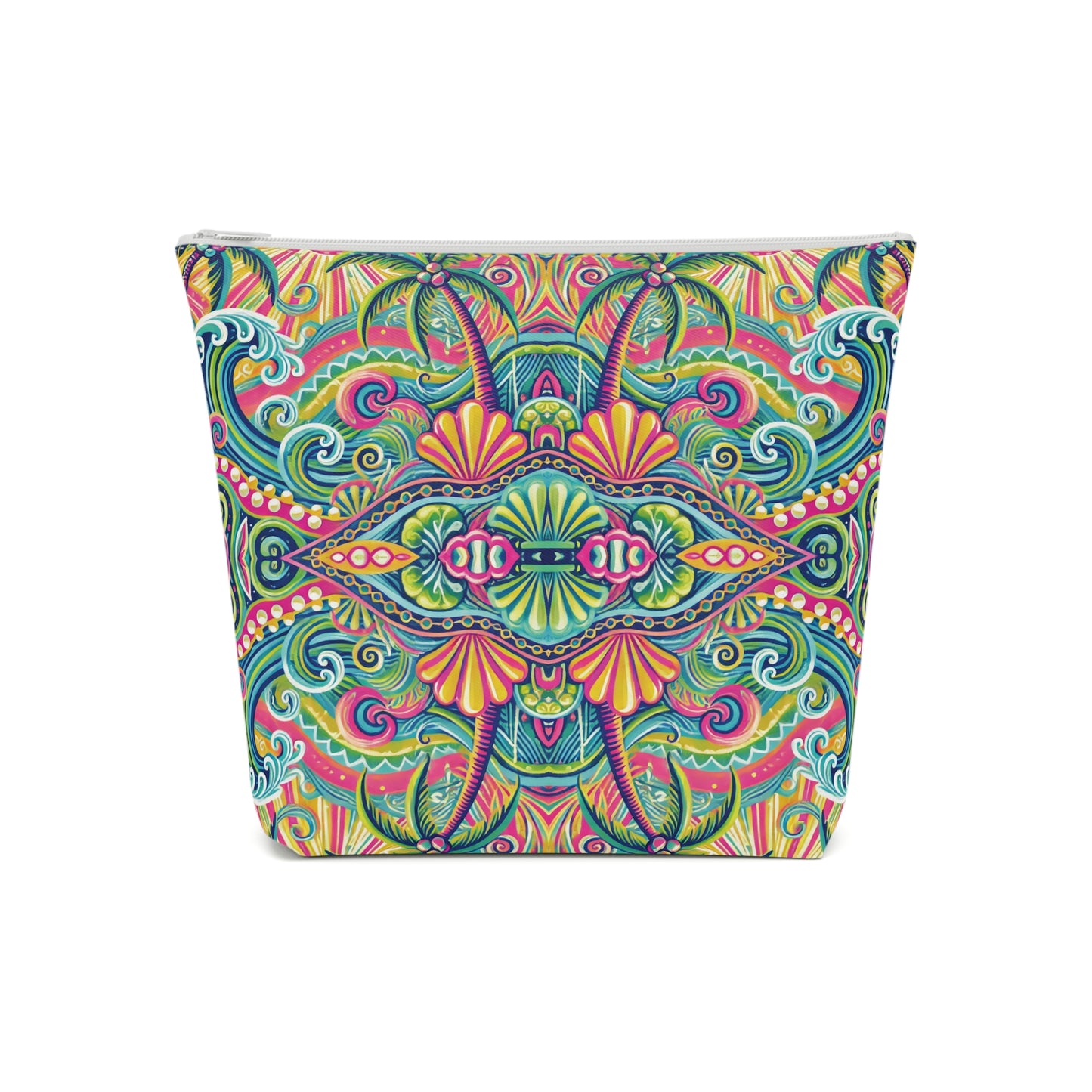 Tropical Cotton Cosmetic Bag, Makeup Pouch, 5 Sizes / Kaleido Bay