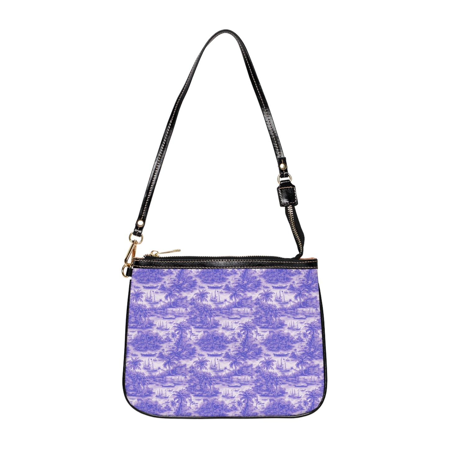 Tropical Small Shoulder Bag | Stylish Summer Crossbody Purse / Tropical Toile #1, Purple