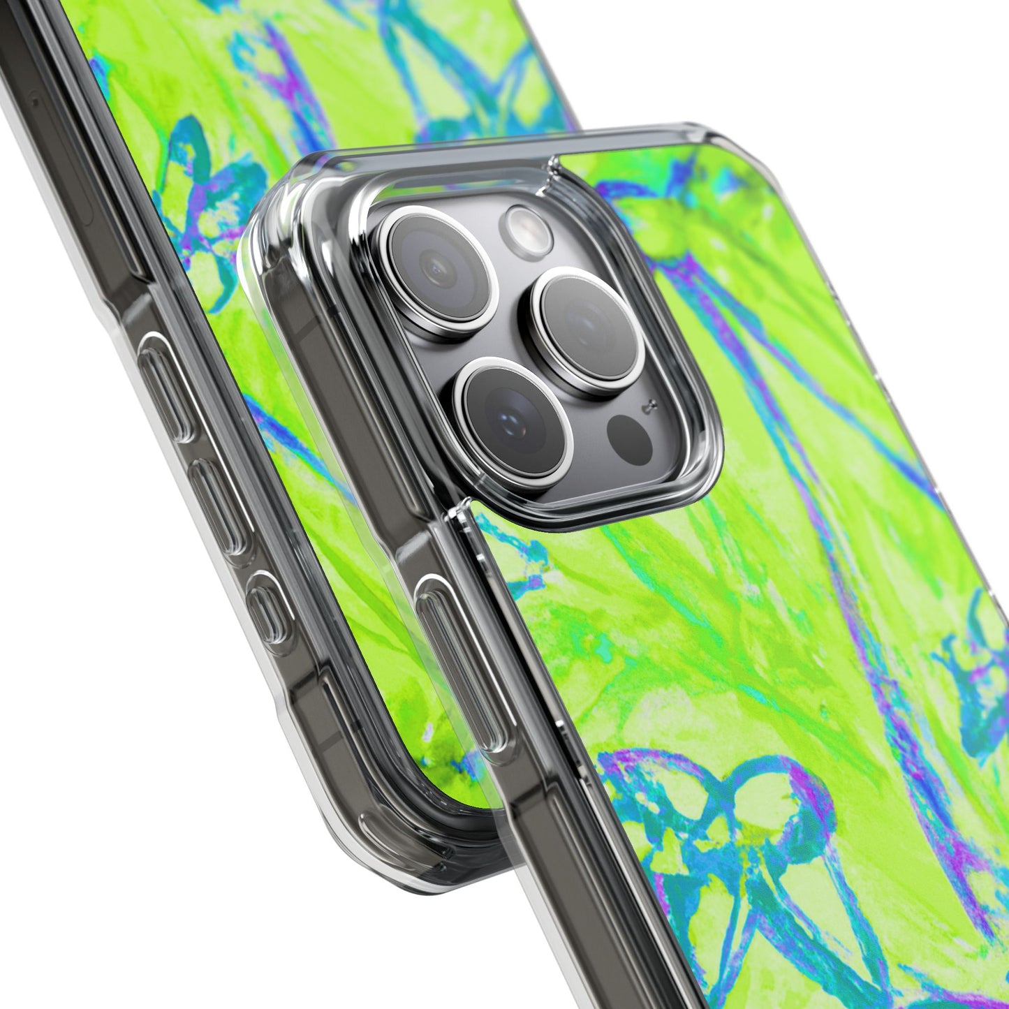 Tropical Doodles/Lime Magnetic Clear Phone Case, Many Models