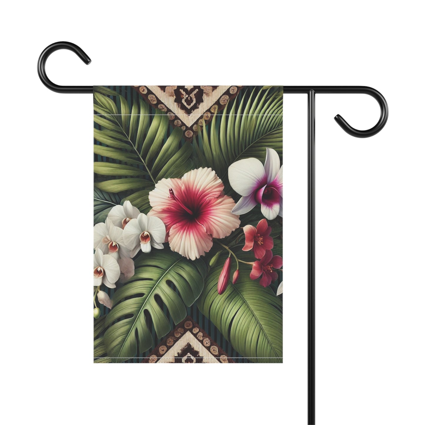 Tropical Garden Flag - Perfect for Outdoor Decor / Tiki Orchids