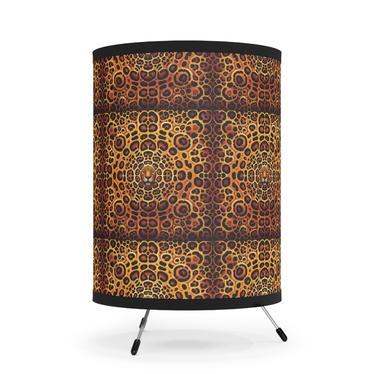 Kaleidoscope Jaguar Spots, Tripod Lamp with Artistic High-Res Shade - Perfect for Home Décor