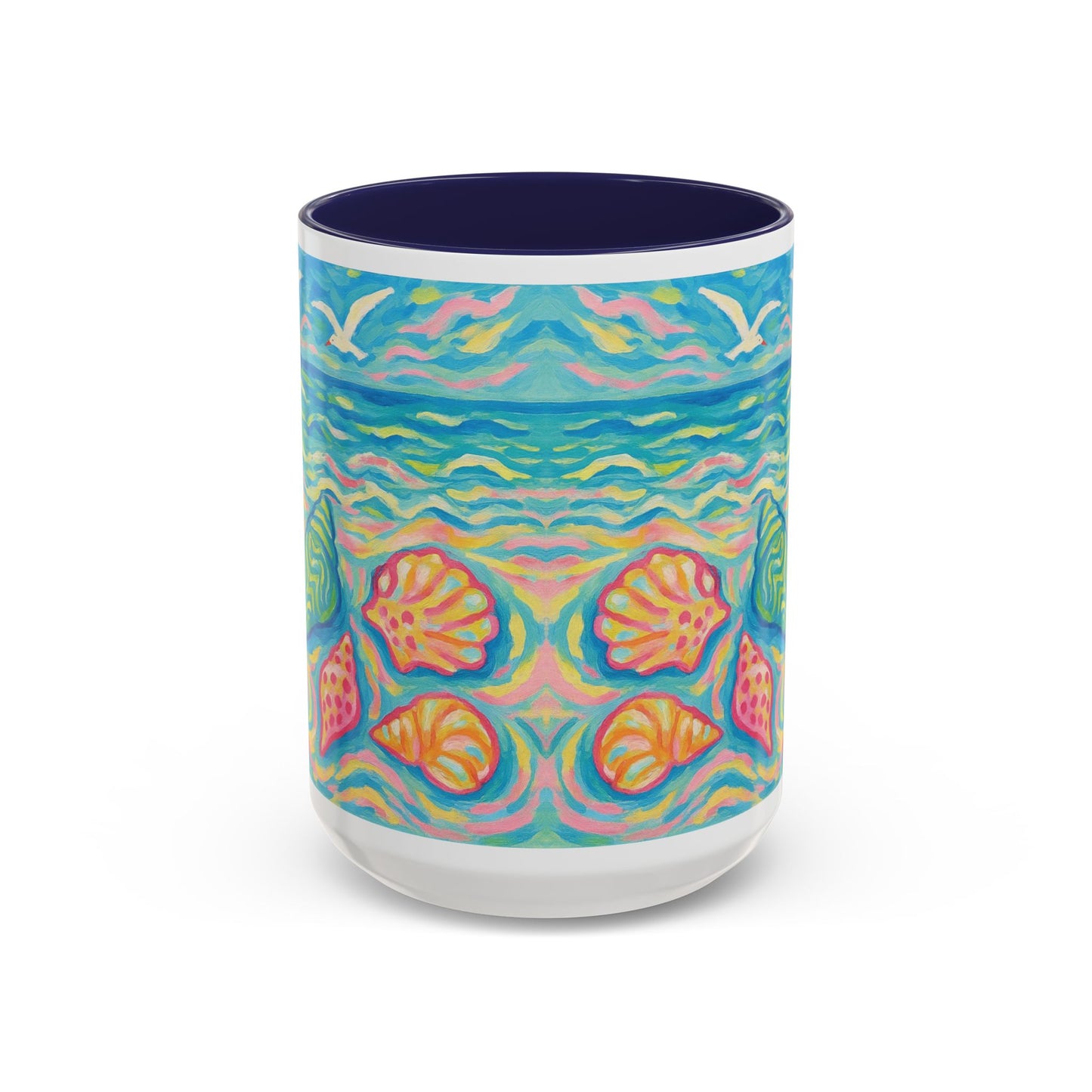 Accent Coffee Mug (11, 15oz), 8 Colors - Glow Seashells