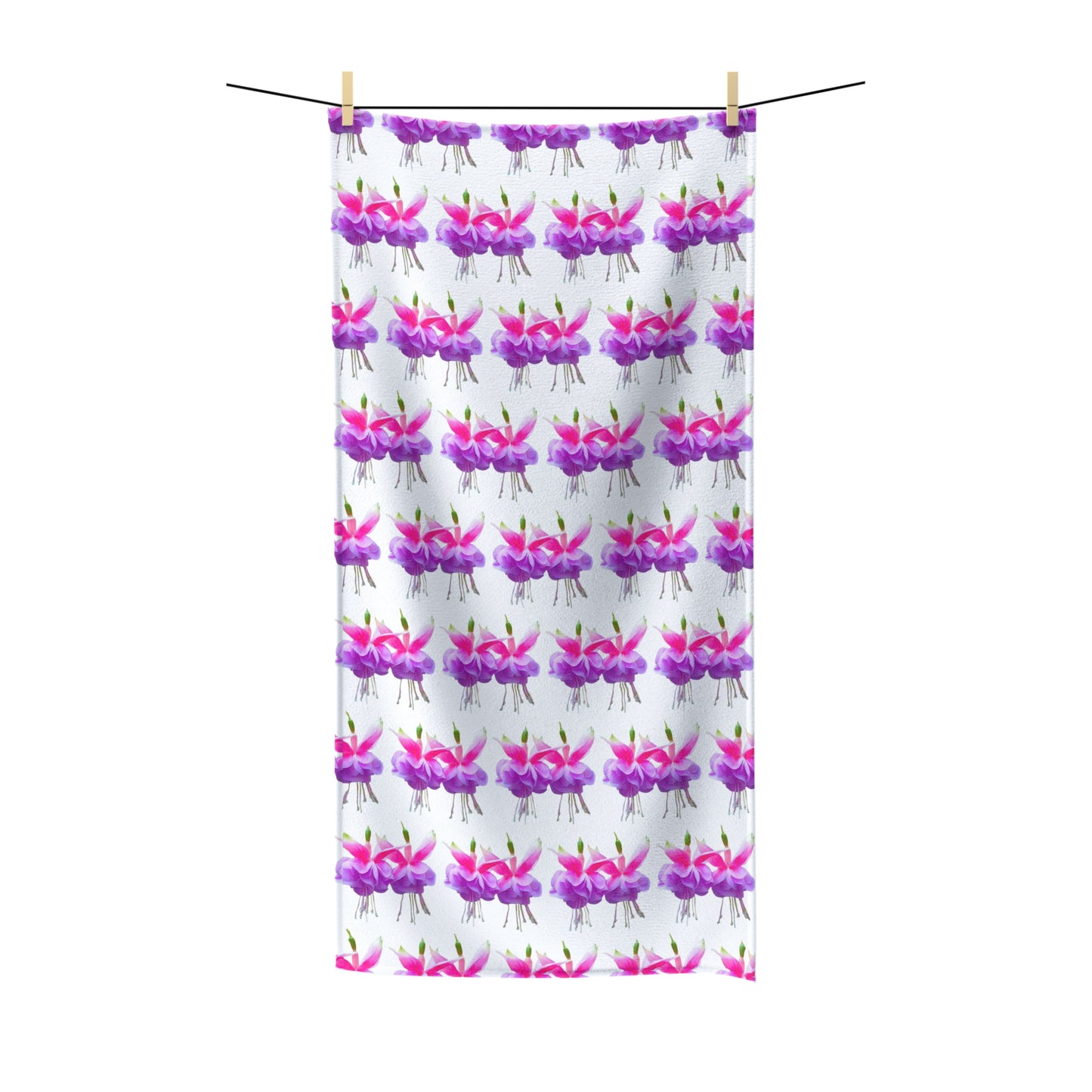 Tropical Pattern Polycotton Towel - Perfect for Bathroom and Beach / Two Fuchsias