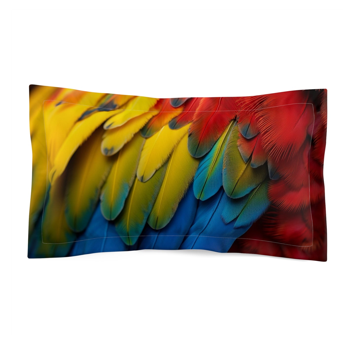 Microfiber Pillow Sham, 2 Sizes | Tropical Vibes for Relaxation / Macaw Feathers