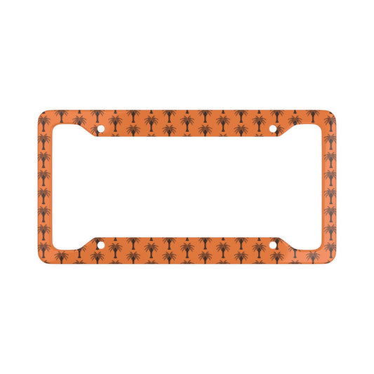 License Plate Frame - Stylized Palm Tree, light orange