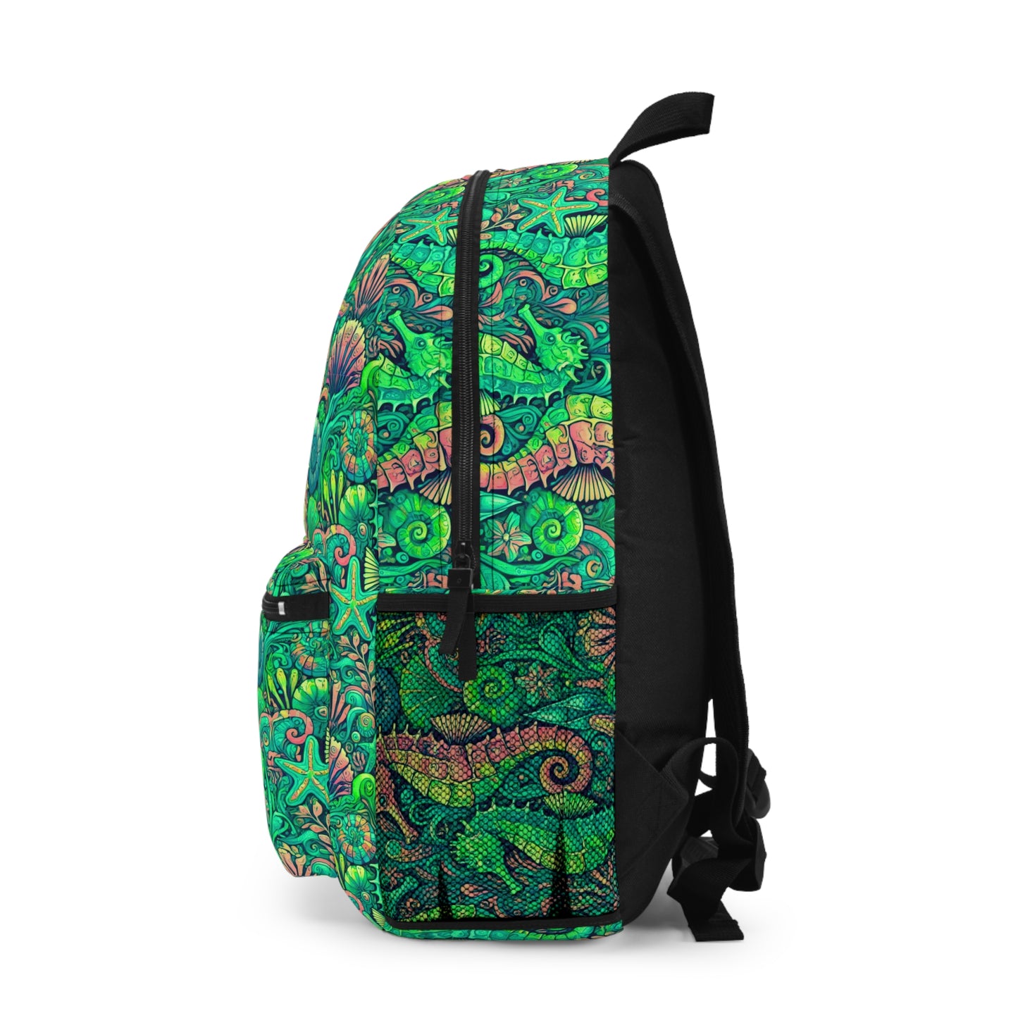 Tropical Backpack / Seahorses, Lime