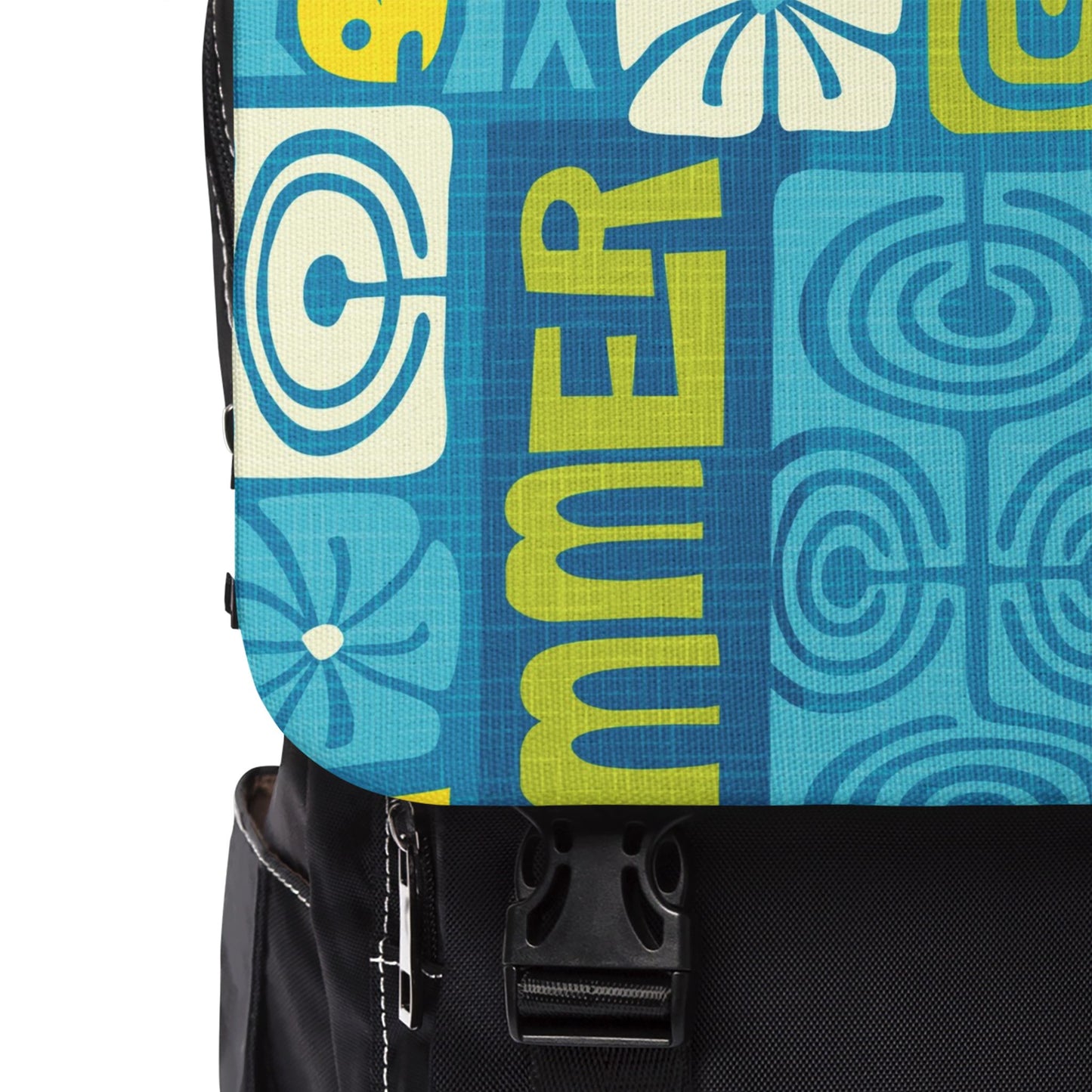 Tropical Ocean Casual Backpack - Perfect for Everyday Adventures / Tiki Poster Blue