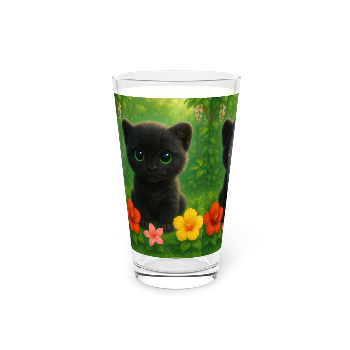 Pint Glass, 16oz, Baby Black Panther