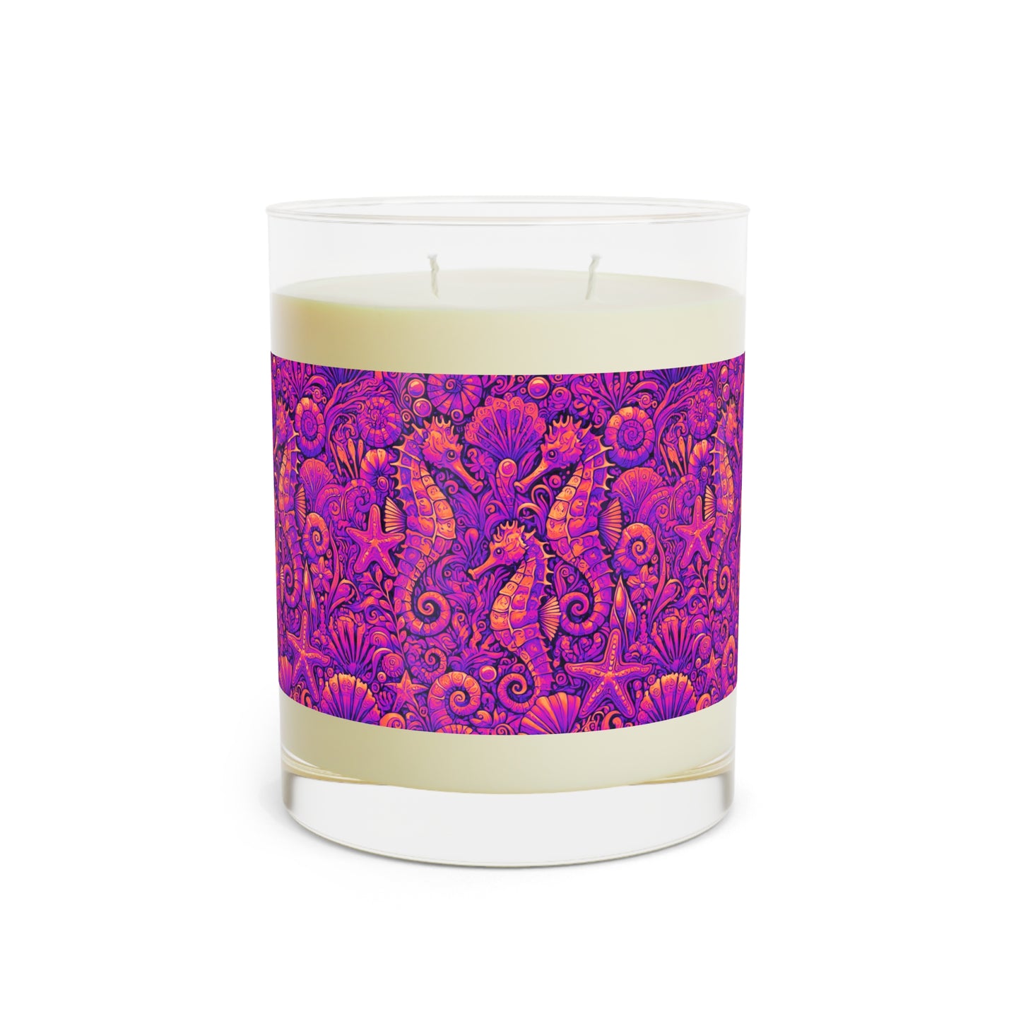 Seahorse Trio/Heatwave Scented Candle - 11oz Full Glass, Tropical Decor