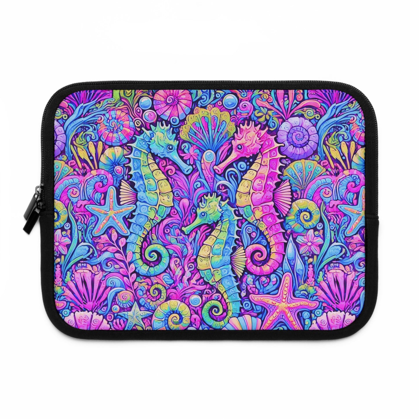 Tropical Laptop Sleeve, 5 Sizes - Perfect for Beach Lovers & Students / Seahorses, Fantasy POP