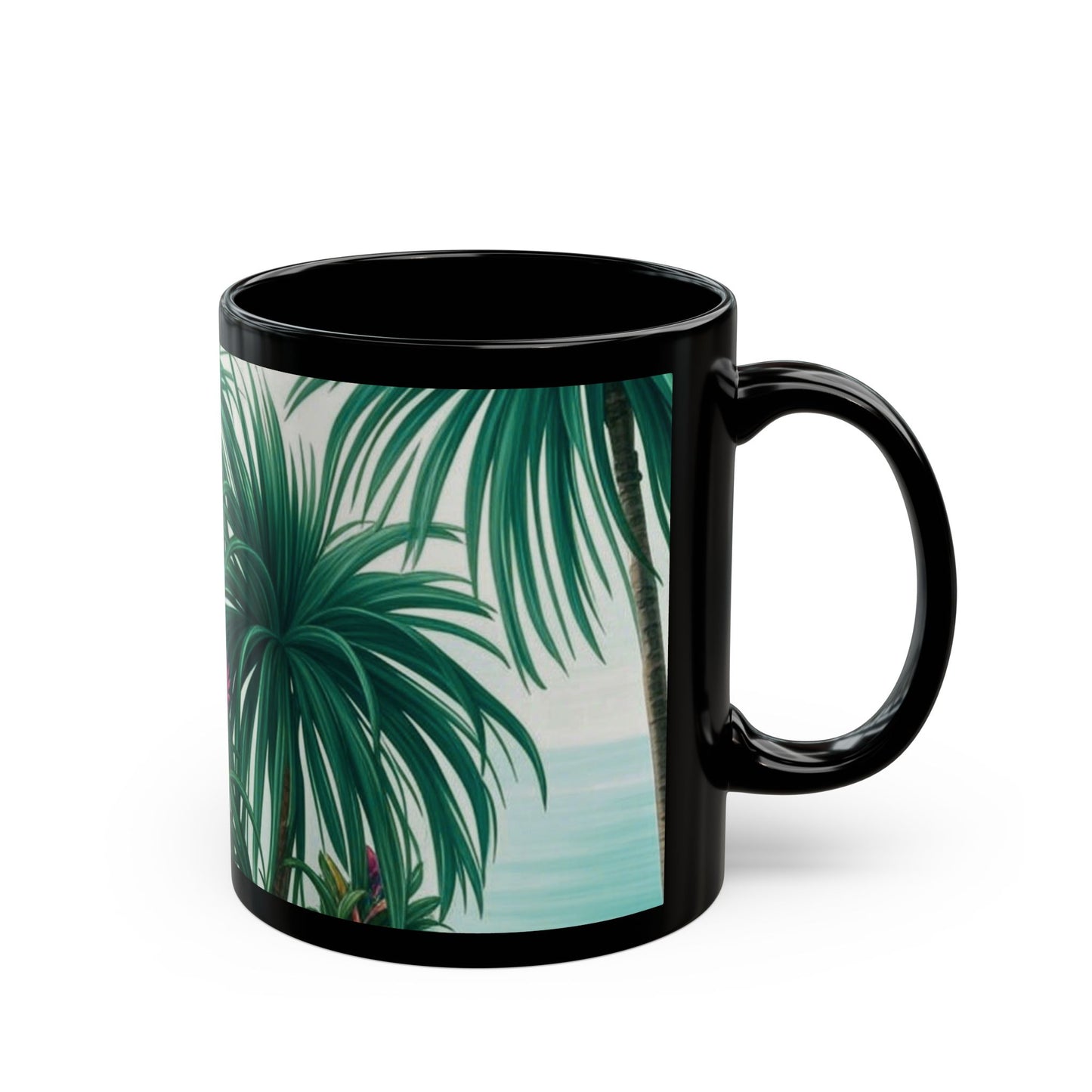 Black Coffee Mug - Tiny Palm Island