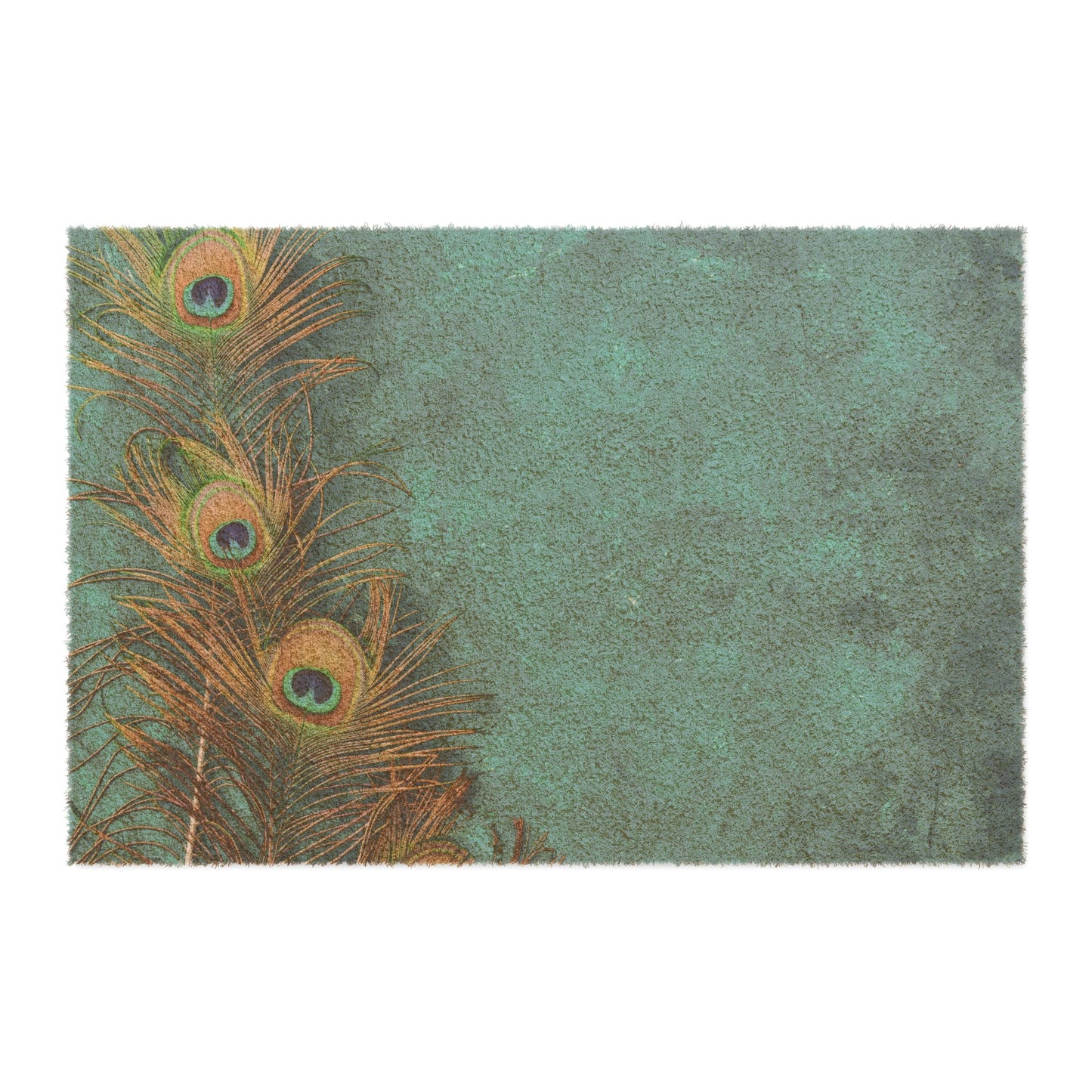 Tropical Doormat - Vibrant Coconut Fiber Entrance Mat / Peacock Turquoise Glow