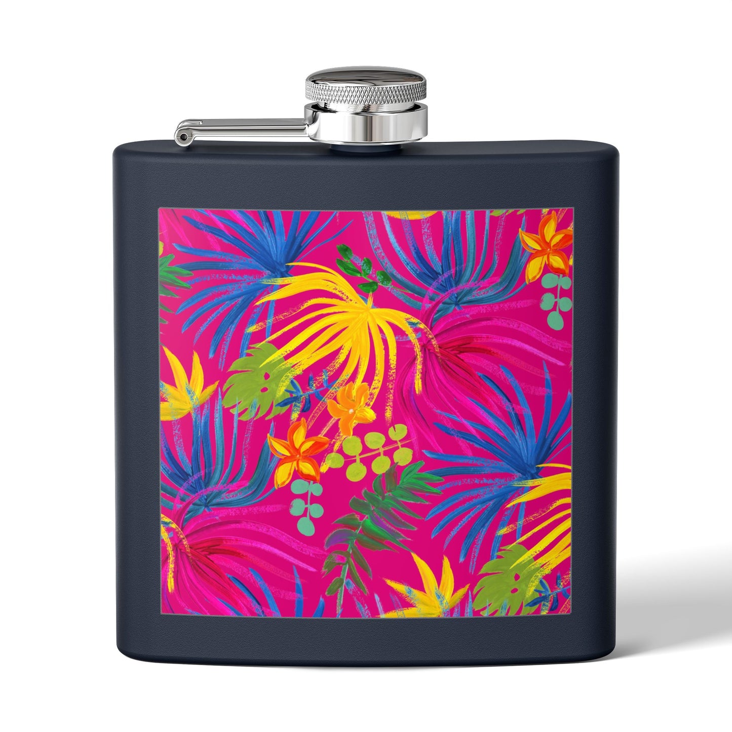 Tropical Stainless Steel 6 oz. Flask, Many Colors  – Exotic Flora