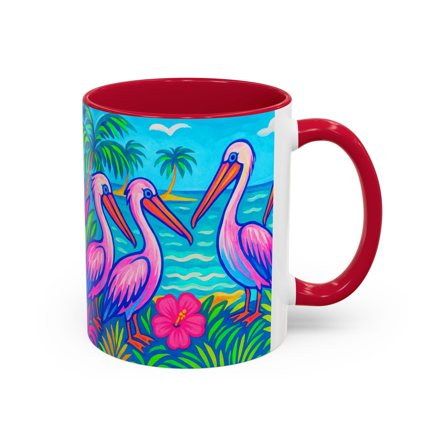 Accent Color Coffee Mug, Many Colors - 11oz & 15oz / Pelican Party