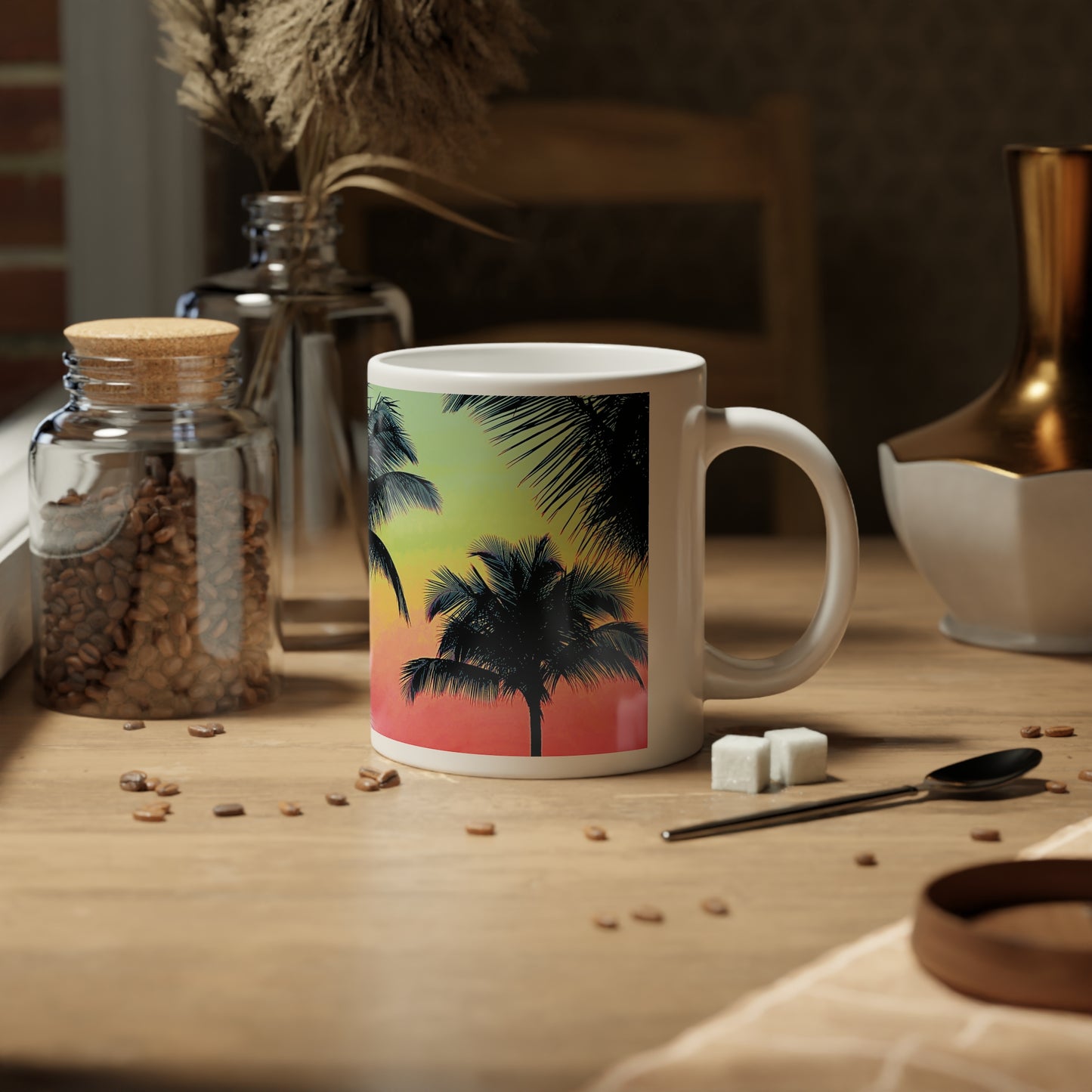 Jumbo Mug, 20oz, Palm Glow Sangria | Tropical Coffee Cup