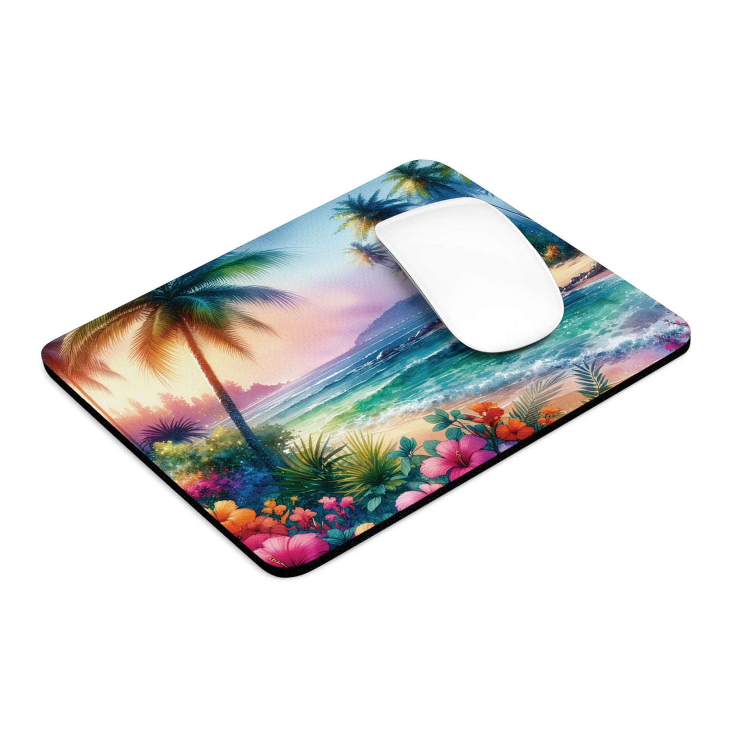 Coastal Mouse Pad, 2 Shapes - Beach Vibes for Home Office & Gamer / Bay of Peace