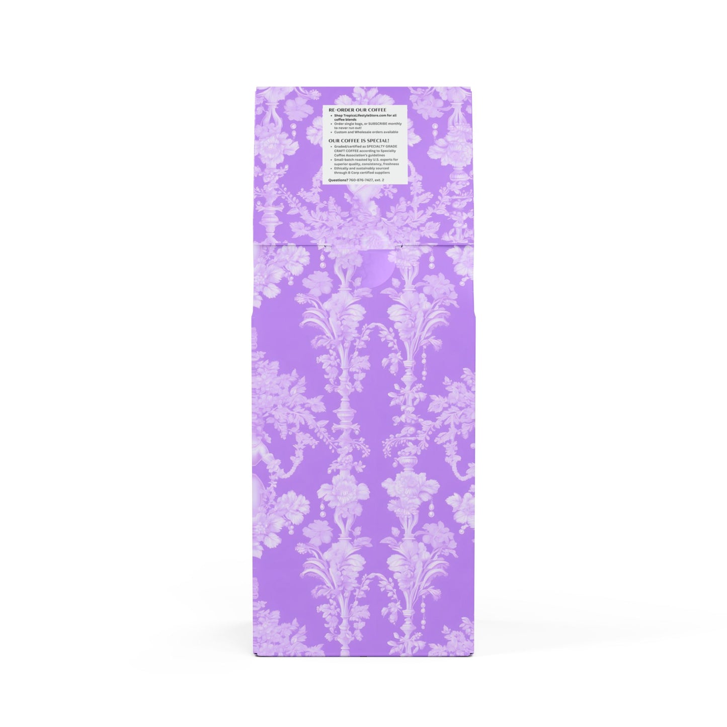 Beach Sunrise Blend™ (Light Roast) Specialty Grade Craft Coffee / Pearl Lady Toile, Amethyst