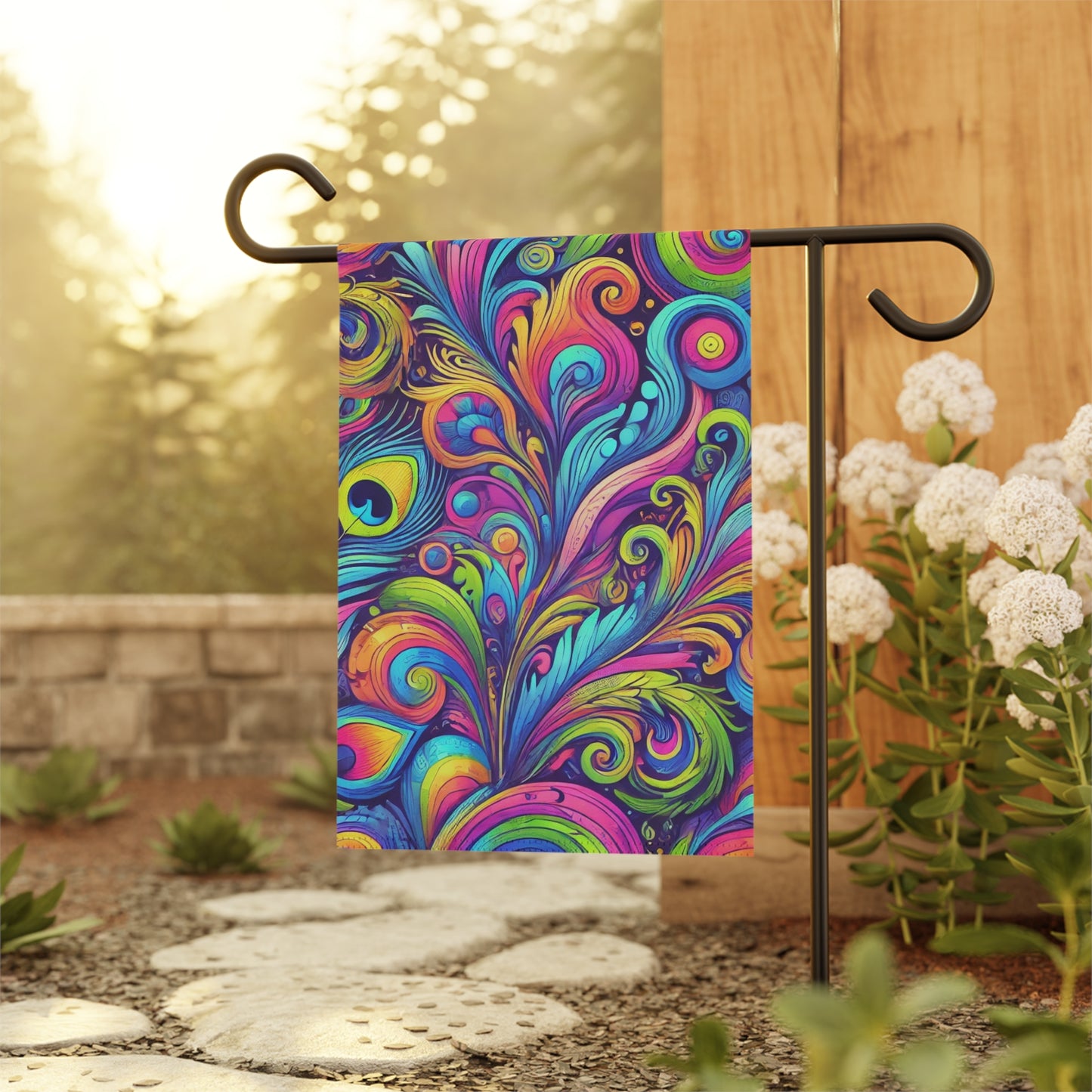 Tropical Garden Flag - Perfect for Outdoor Decor / Feather Currents Pop