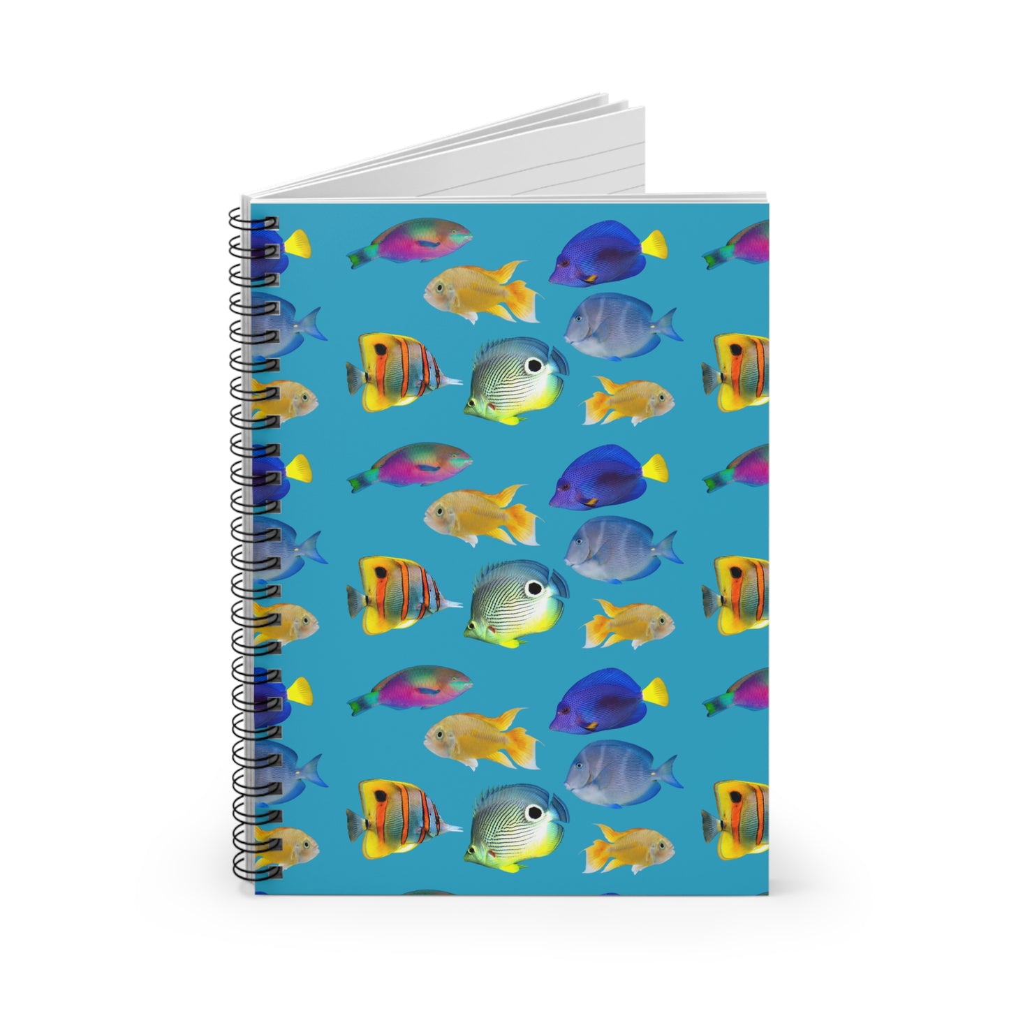 Spiral Notebook - Tropical Fish, Turquoise