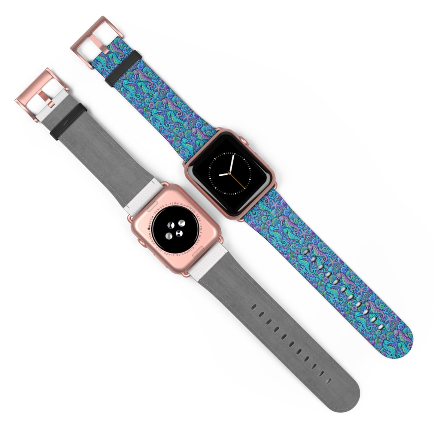Apple Watch Band - Tropical Seahorse Trio, Turquoise Pop