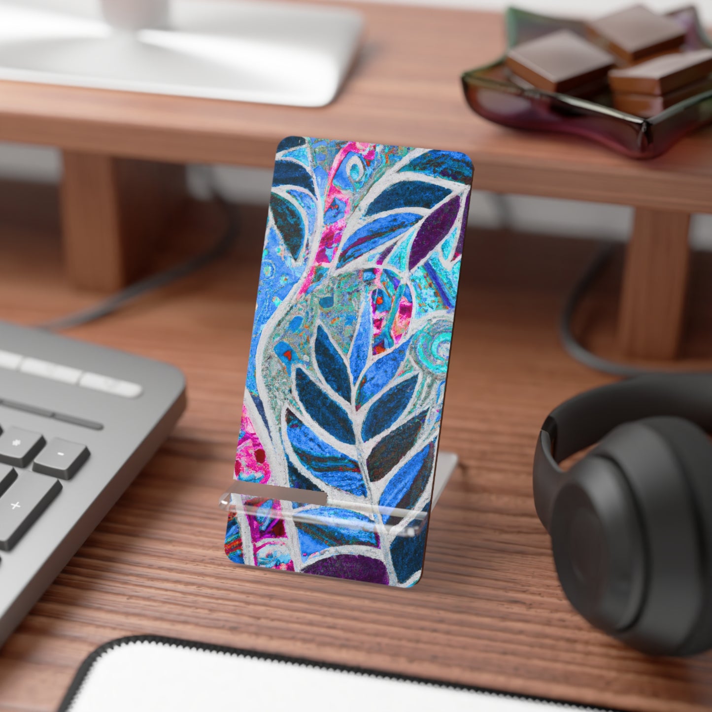 Mobile Display Stand for Smartphones, Amazon Whimsy, Blue
