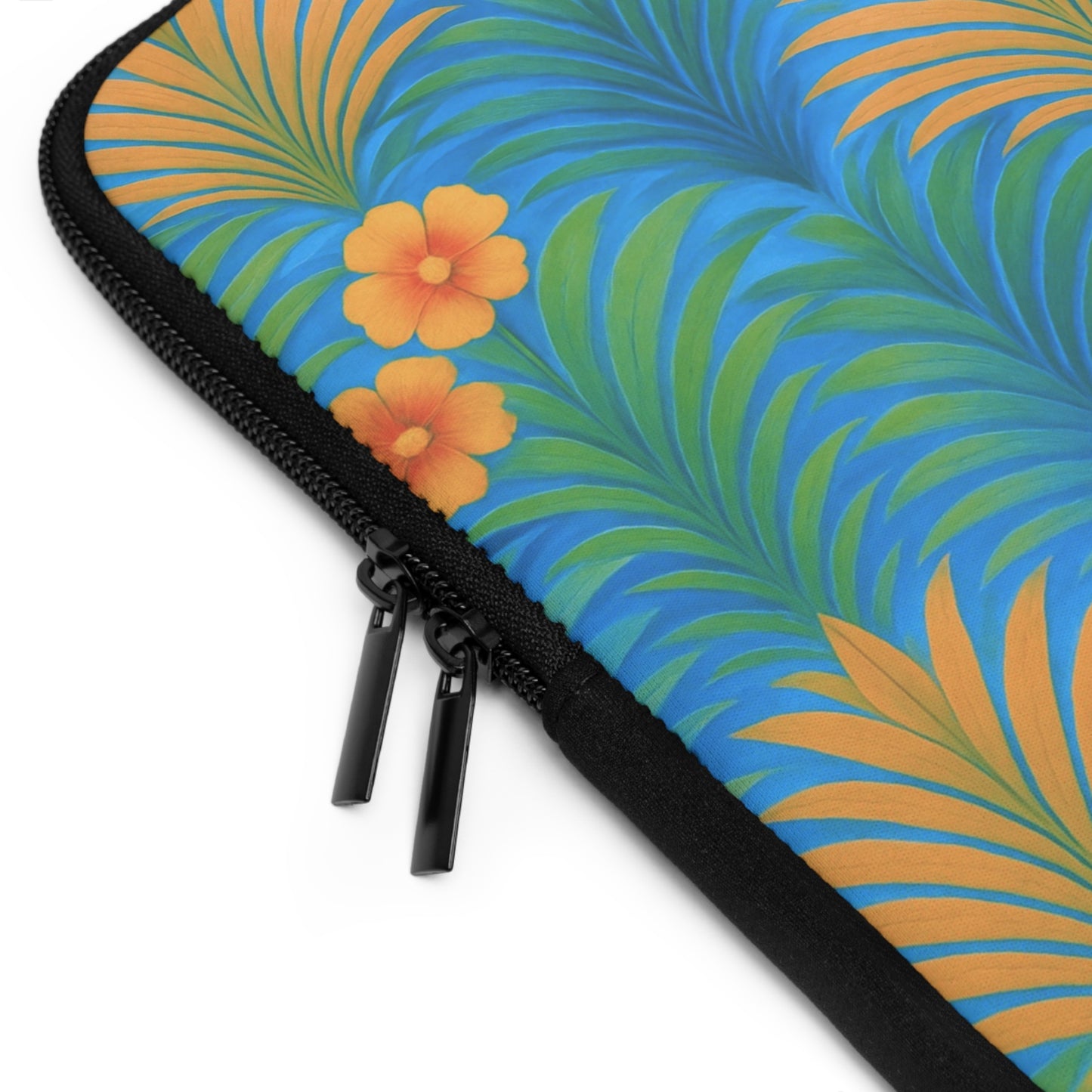 Tropical Laptop Sleeve, 5 Sizes - Perfect for Beach Lovers & Students / Sunrise Palms, Orange