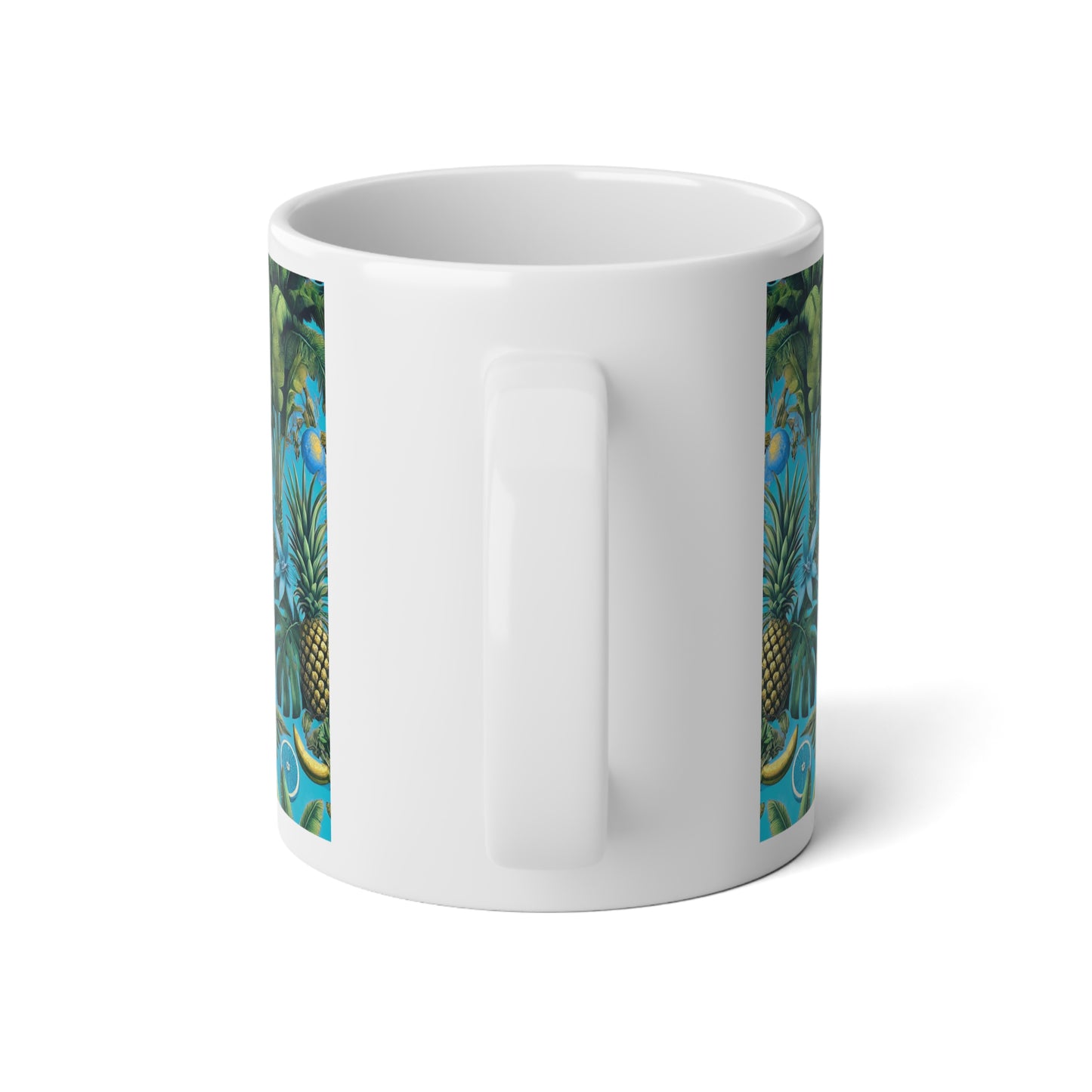 Jumbo Mug, 20oz, More Tropical Fruit Turquoise | Tropical Coffee Cup