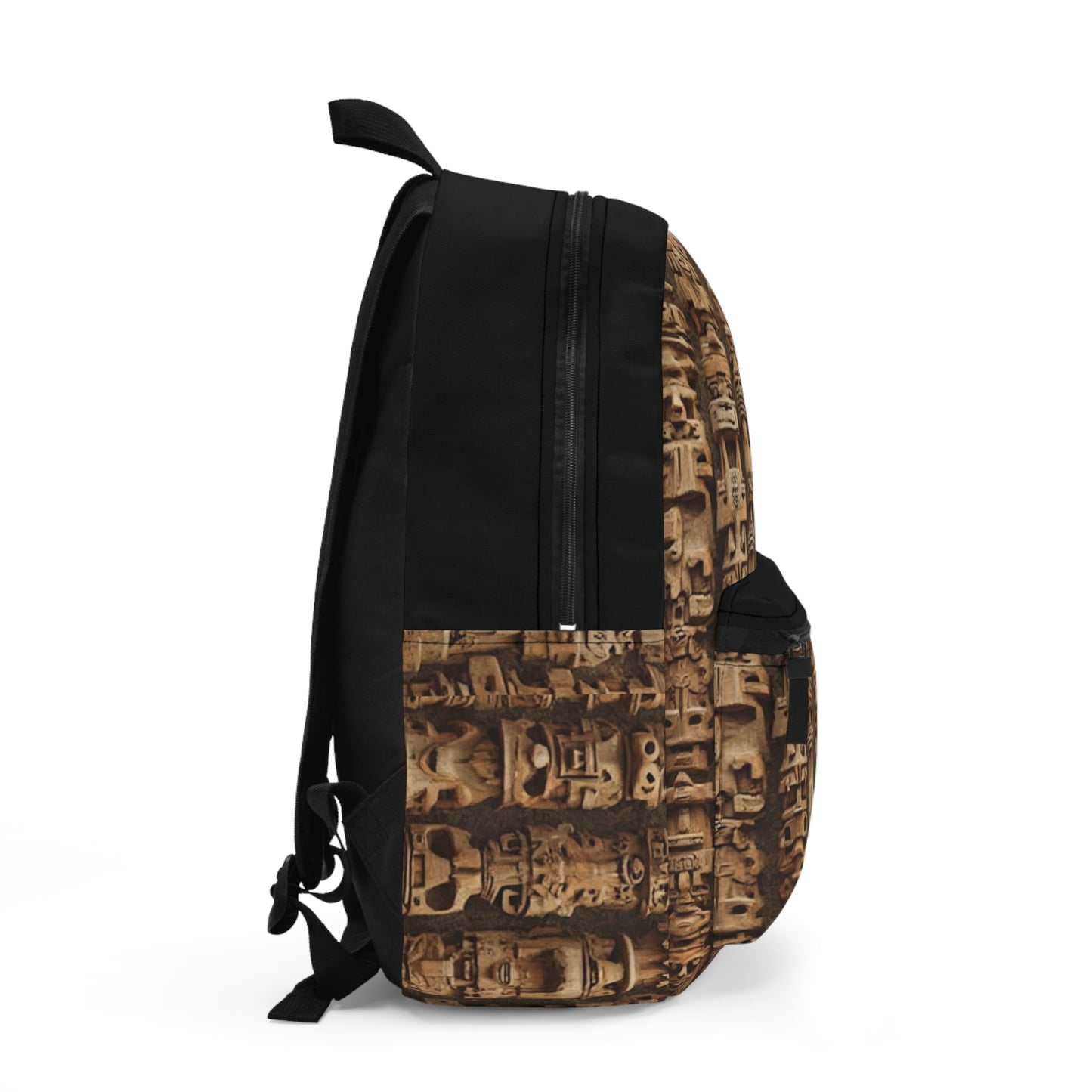 Tropical Backpack  / Ancient Tiki Totems, Black