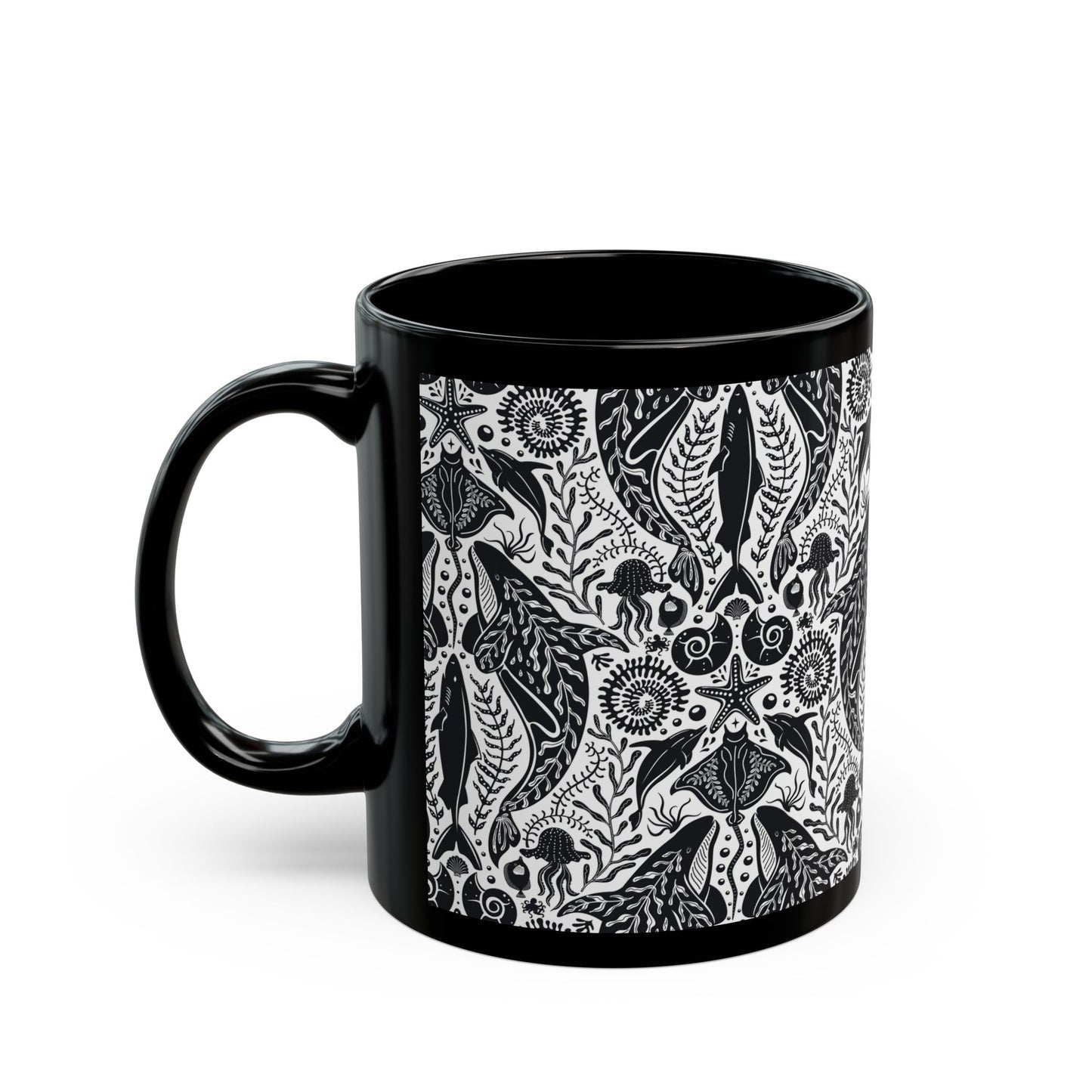 Black Coffee Mug, Mystic Ocean