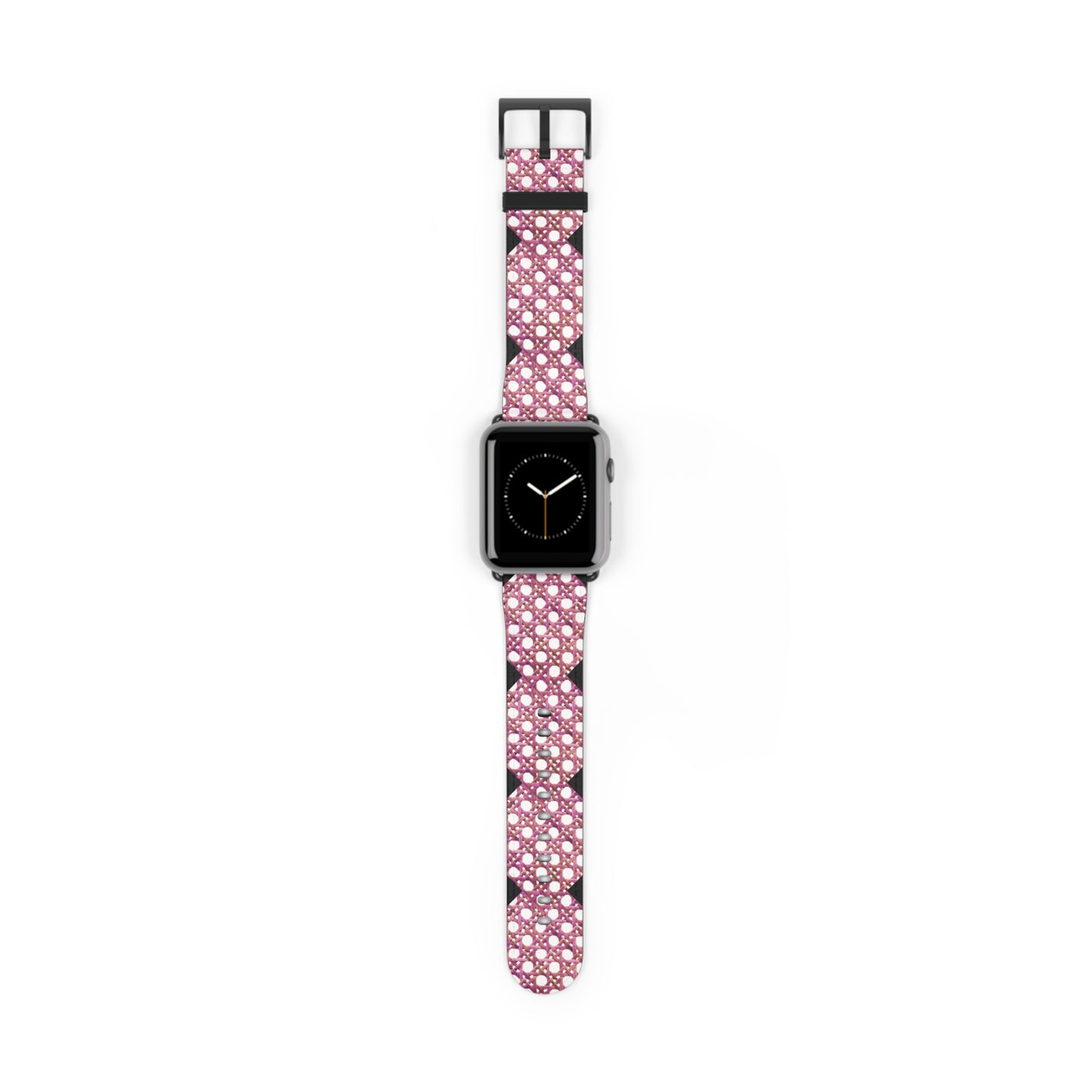 Apple Watch Band - Hibiscus Wicker Chair Weave, Black