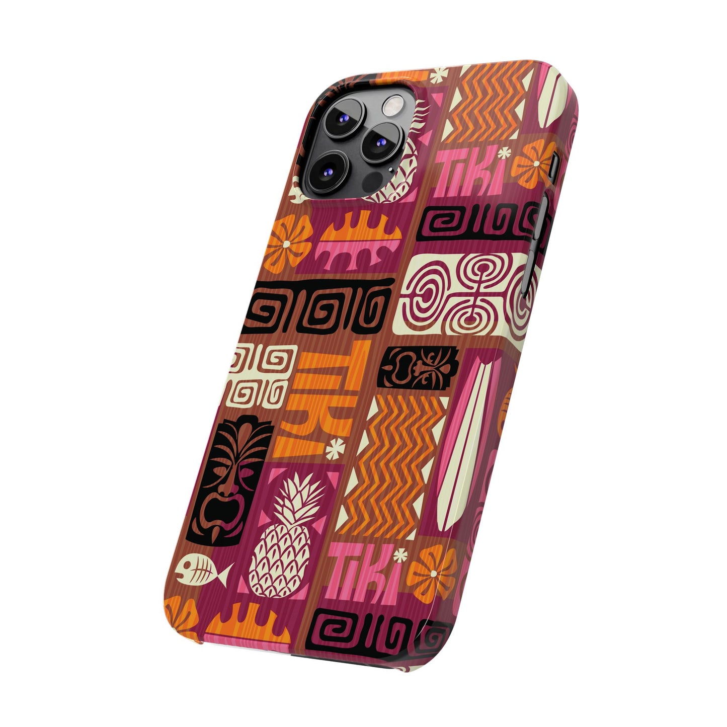 Slim Phone Cases - Tiki Poster Pink/Orange