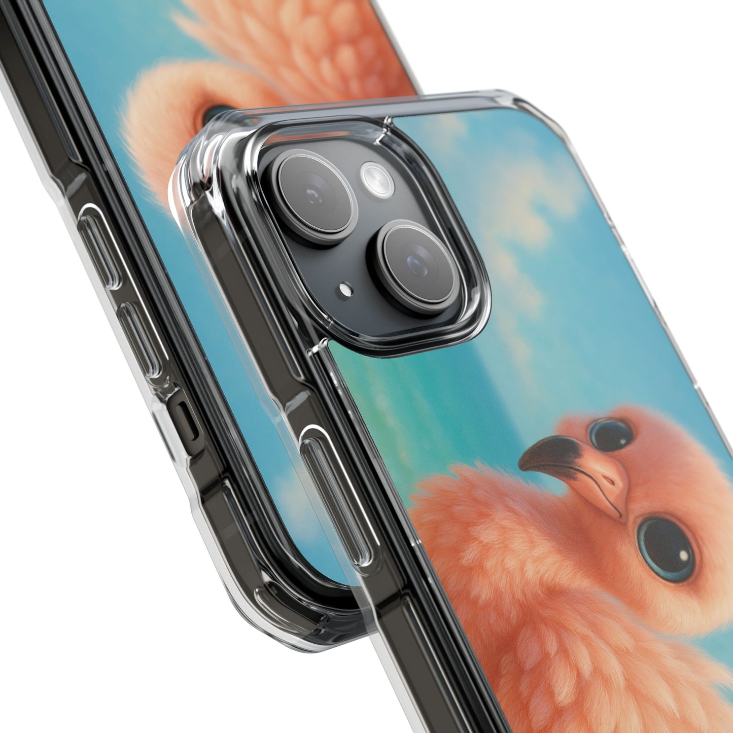 Baby Flamingo Magnetic Clear Phone Case, Many Models