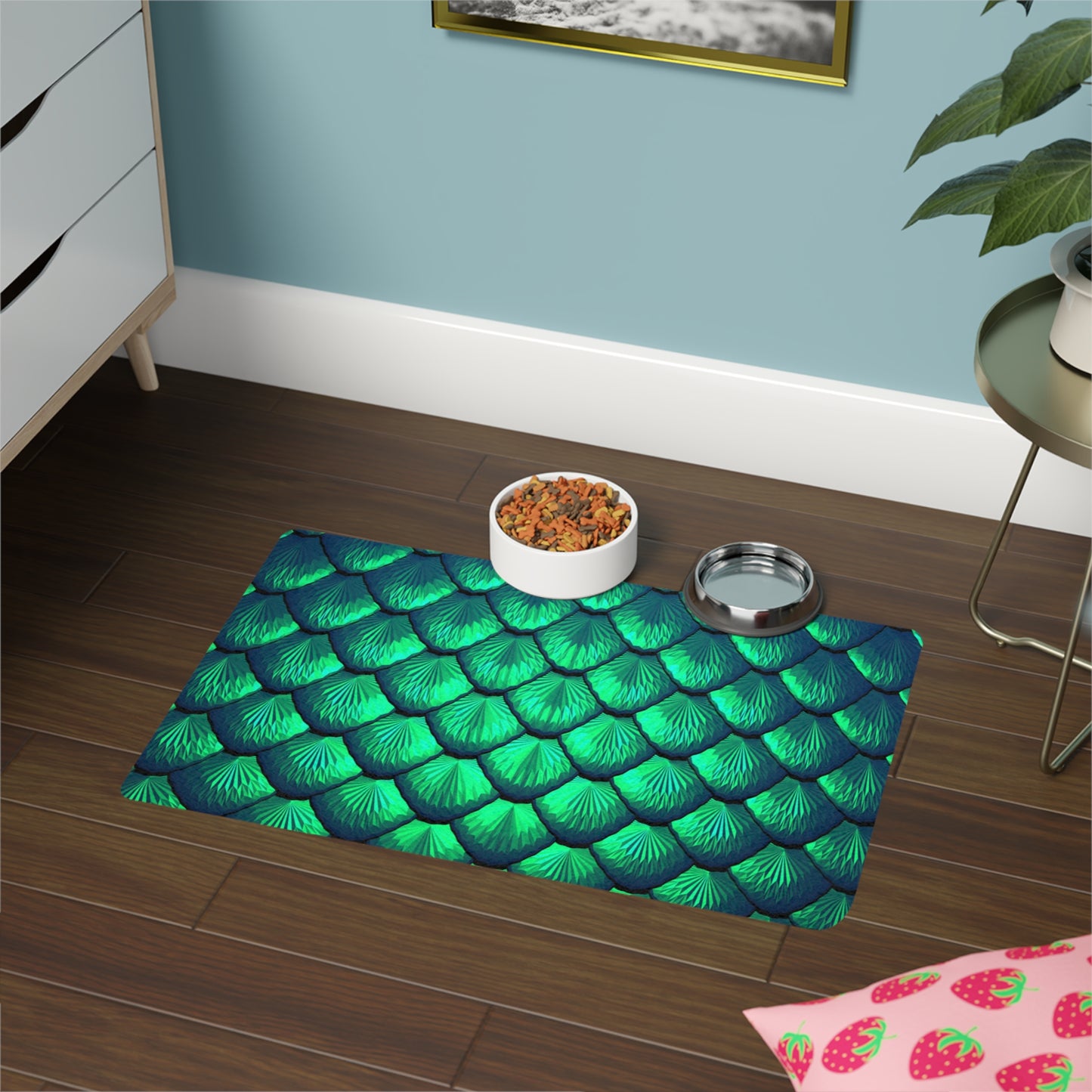 Pet Food Mat (12x18), Pretty Mermaid Tail